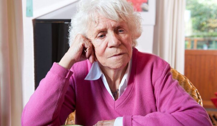Mature lady thinking