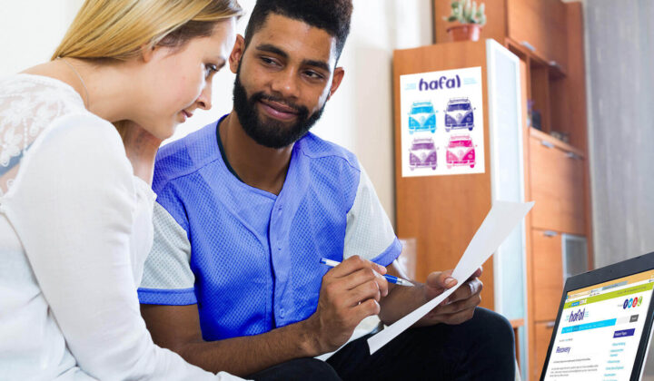 Mental health worker speaks to woman