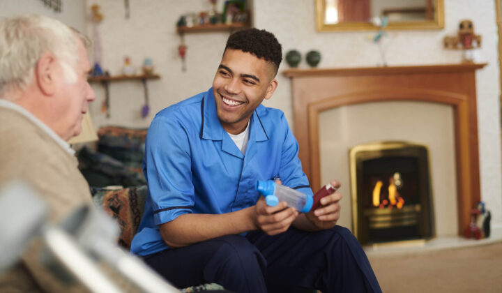 friendly male care nurse