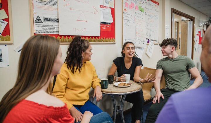 Young people talking about Bloom