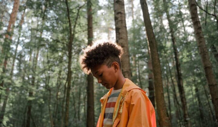 Man outside thinking