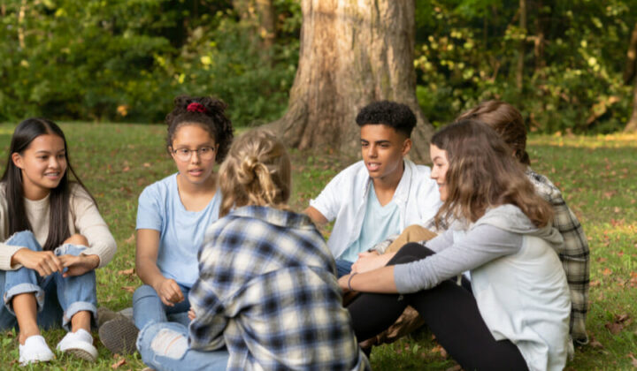 Young people talking