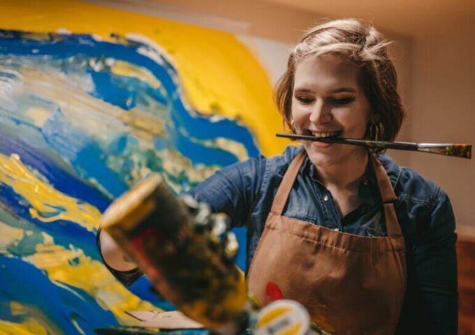 Enjoying painting