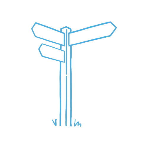 Singpost pointing in different directions