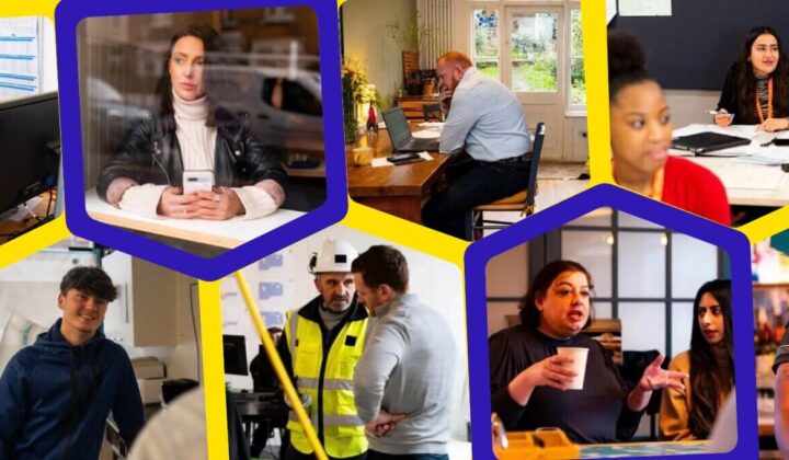 Various profile photos of people in different work settings