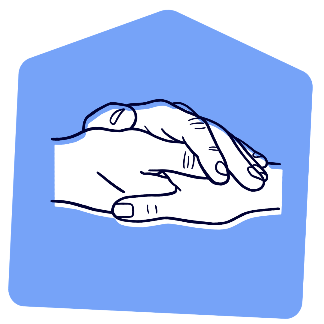 Pair of hands holding each other