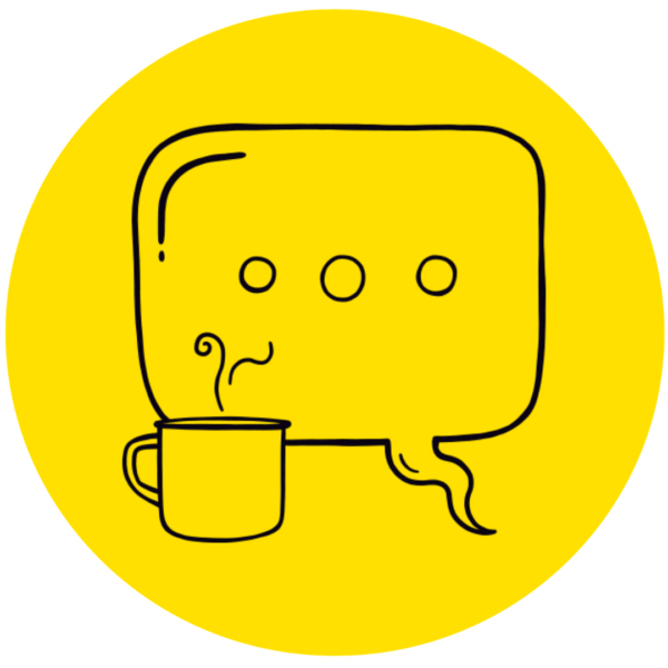 Chat and a cup of tea illustration