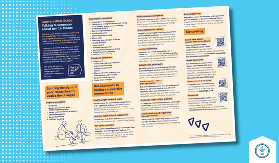Conversation Guide - talk to someone about mental health cover