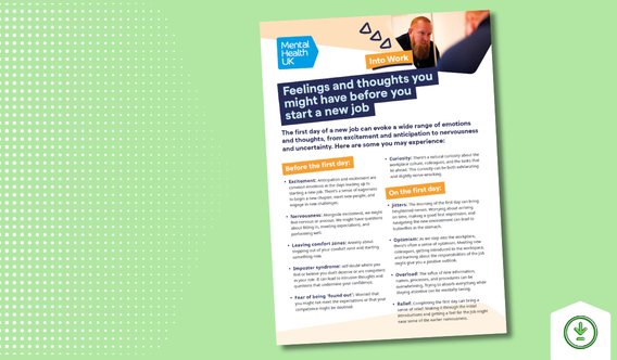 Feelings and thoughts before you start job cover