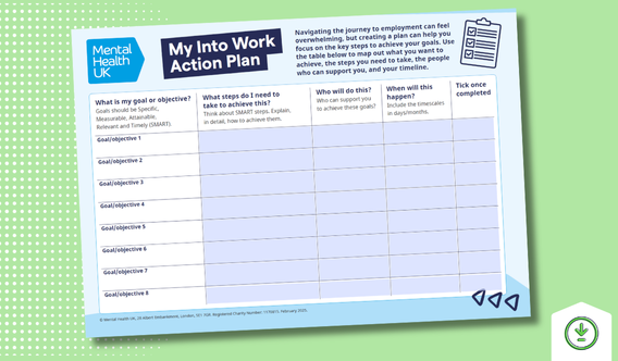 Into Work Action Plan cover