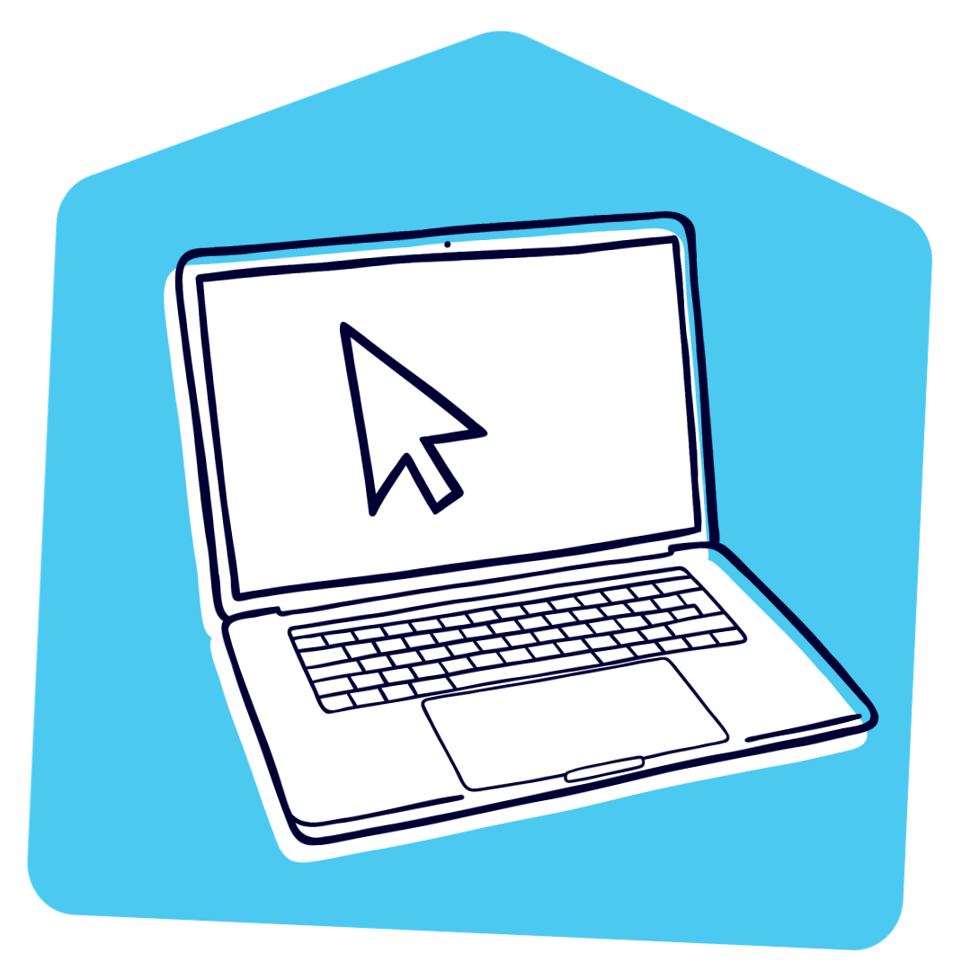 Open laptop illustration