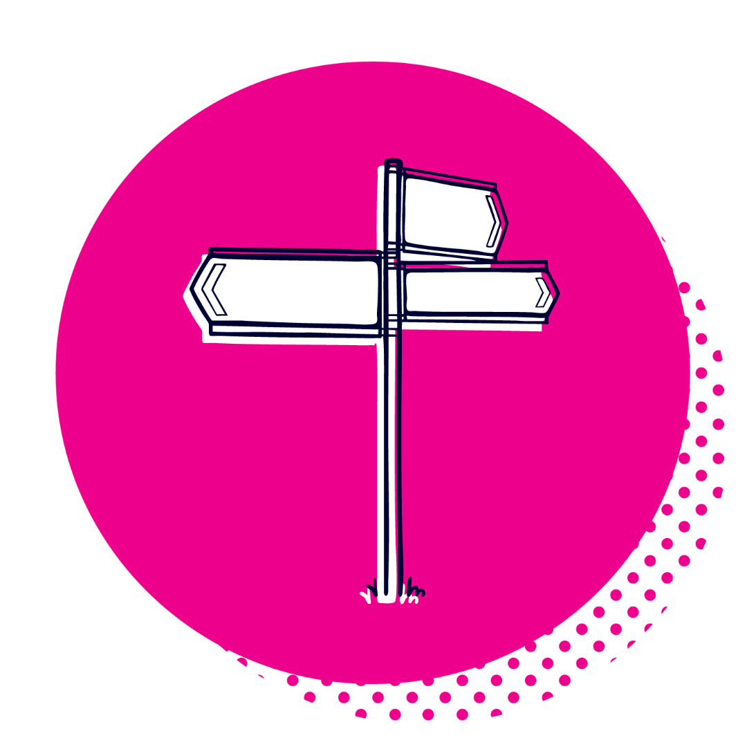 Signpost to support illustration