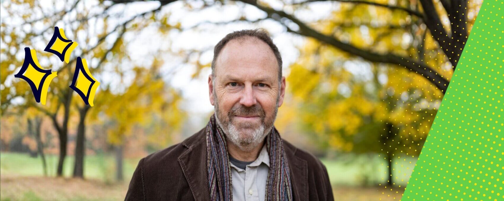 Man going for a walk in autumn