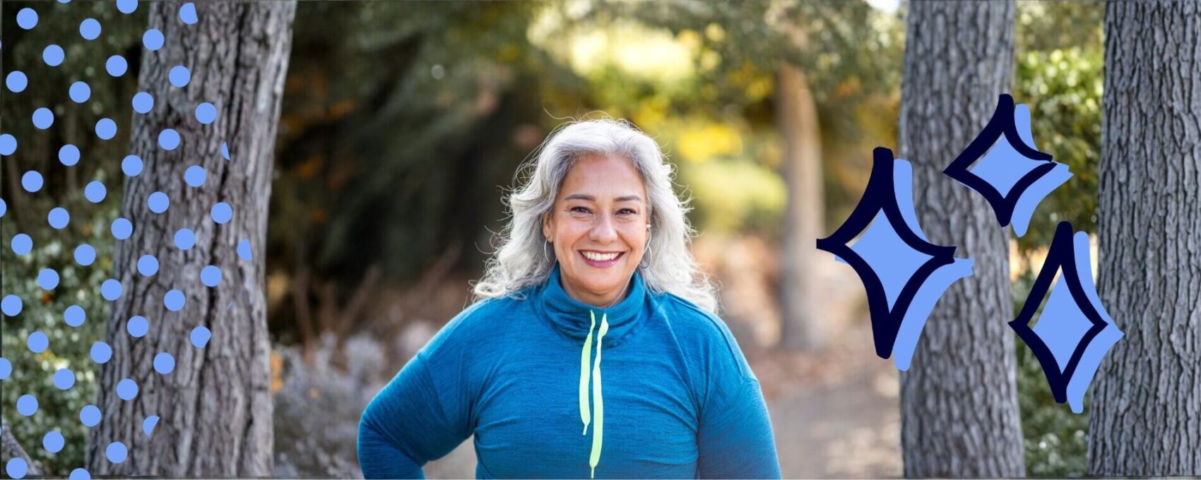 Smiling mature lady in the park