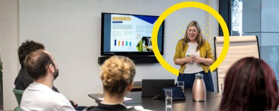 Charlotte providing training session to workplace