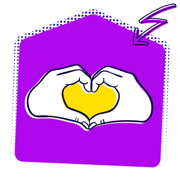 Two hands gesturing a heart sign illustration