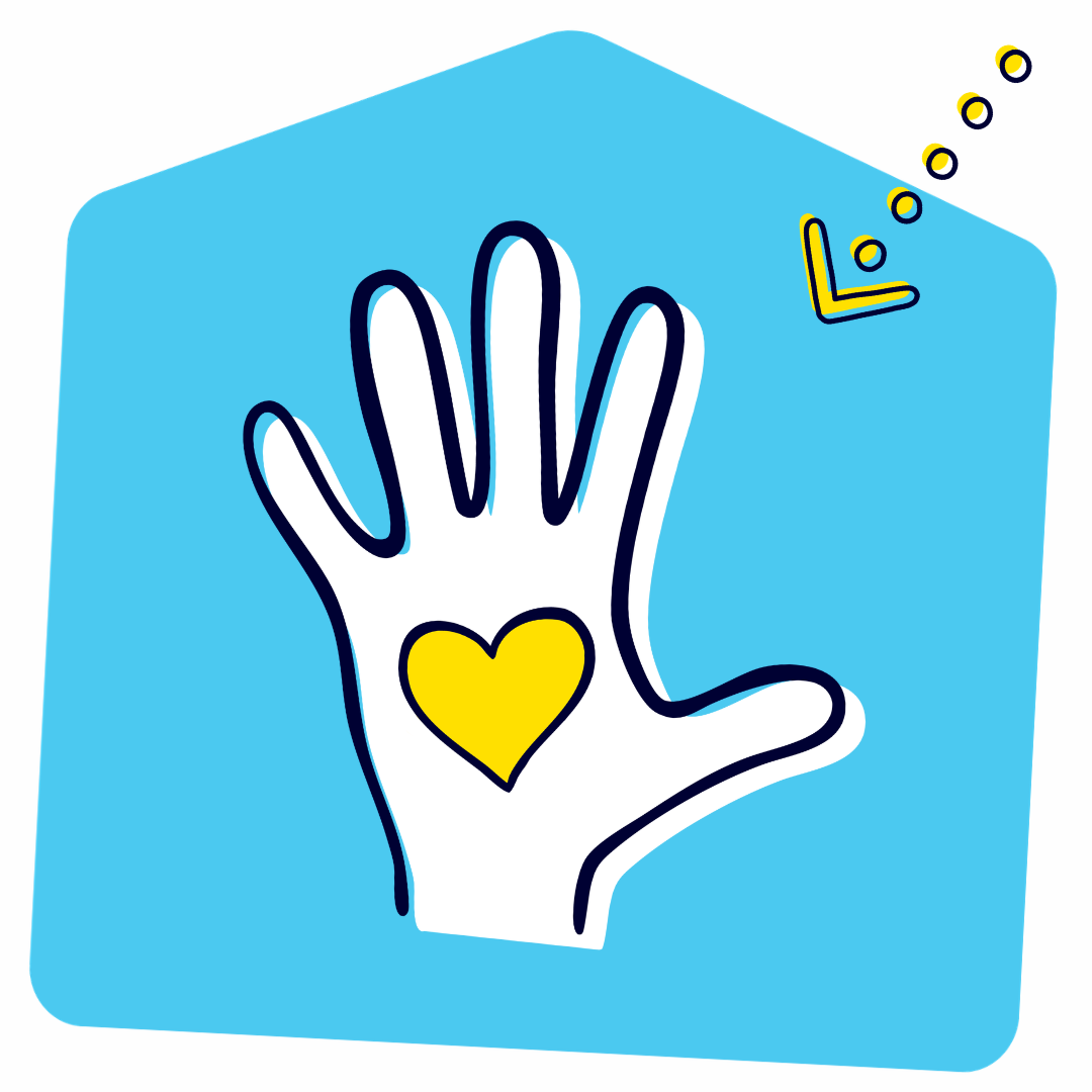 Hand with heart illustration